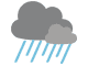 Nublado con tormenta débil